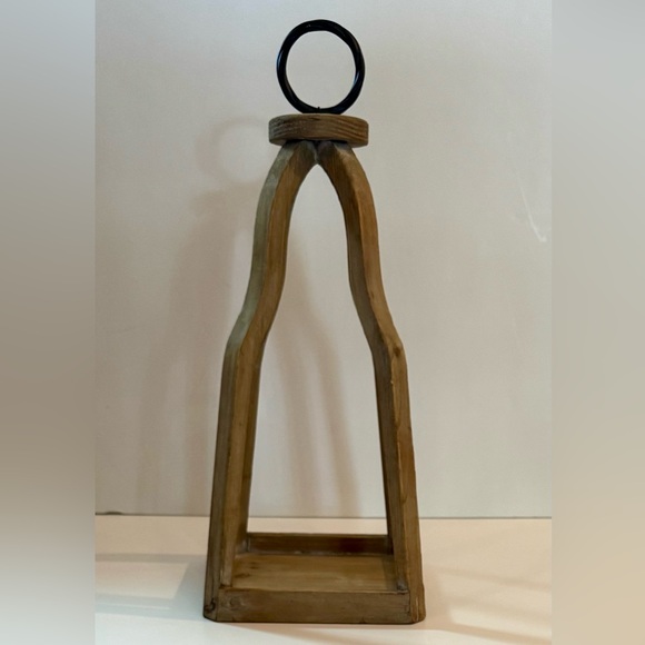 NWT✨Natural Open Wood Frame Lantern - Picture 2 of 11